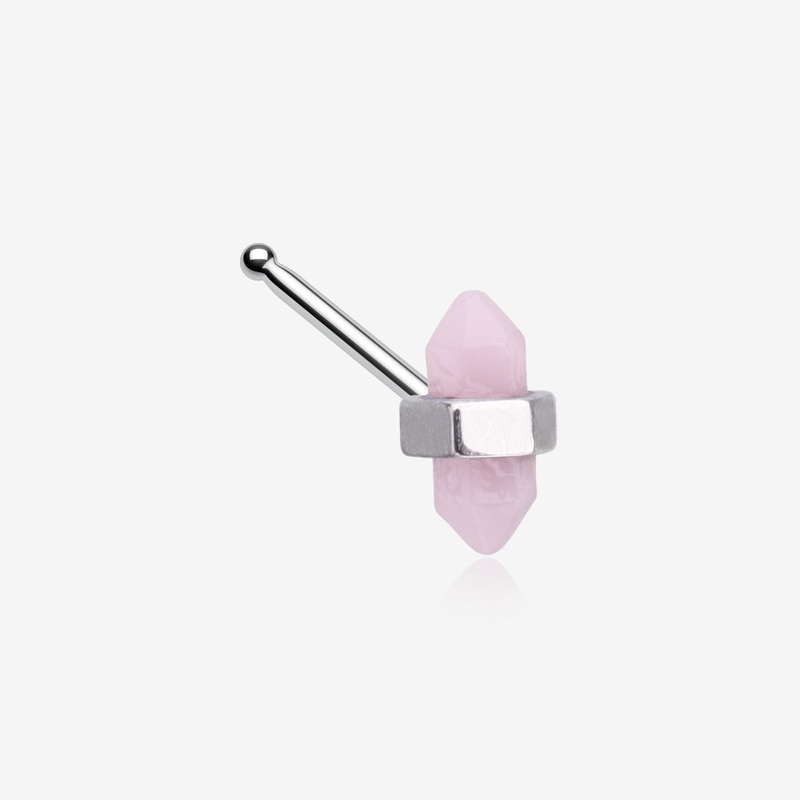 Mystic Rose Gemstone Nose Stud Ring