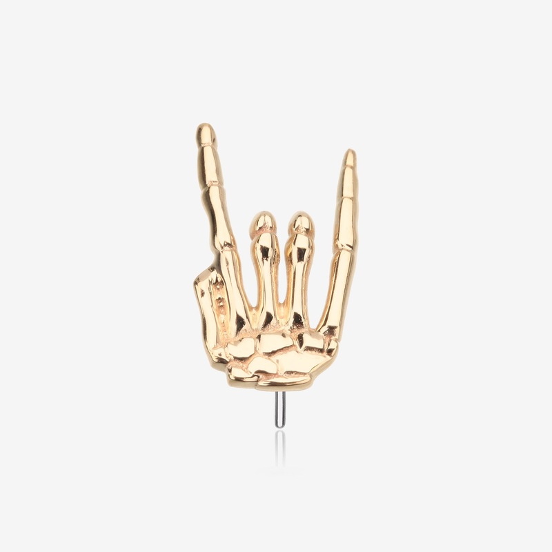 14 Karat Gold OneFit Threadless Rock & Roll Sign Top Part