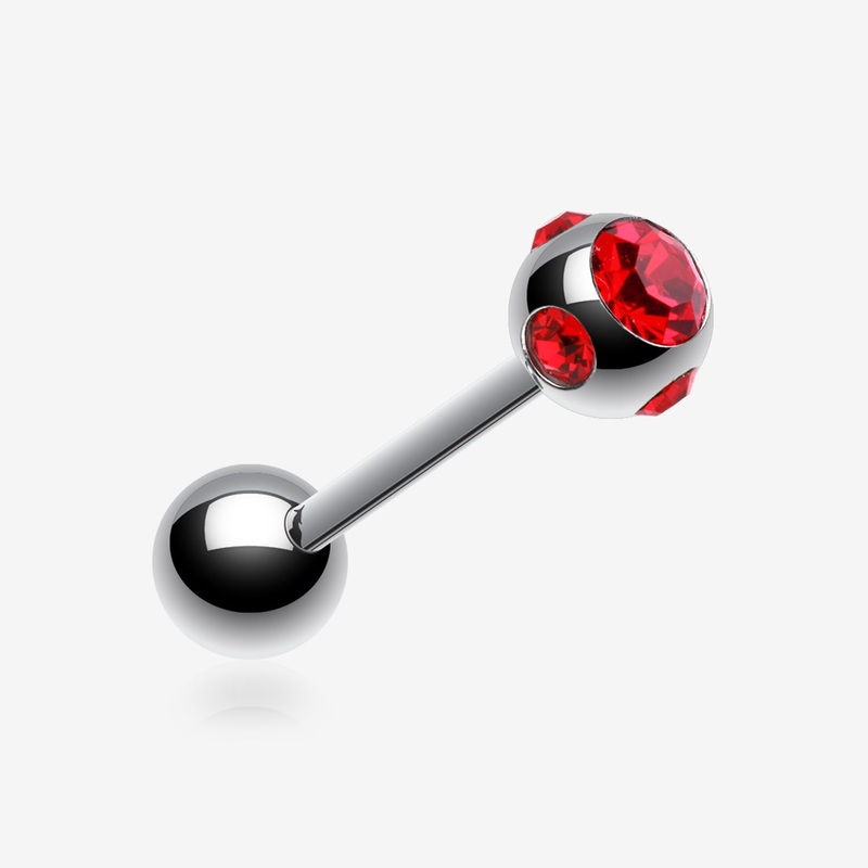 Aurora Gem Ball Steel Barbell Tongue Ring
