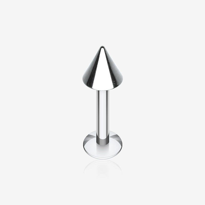 Basic Steel Spike Top Labret 18 GA (1mm), 1/4″ (6mm), Cone: 3mm