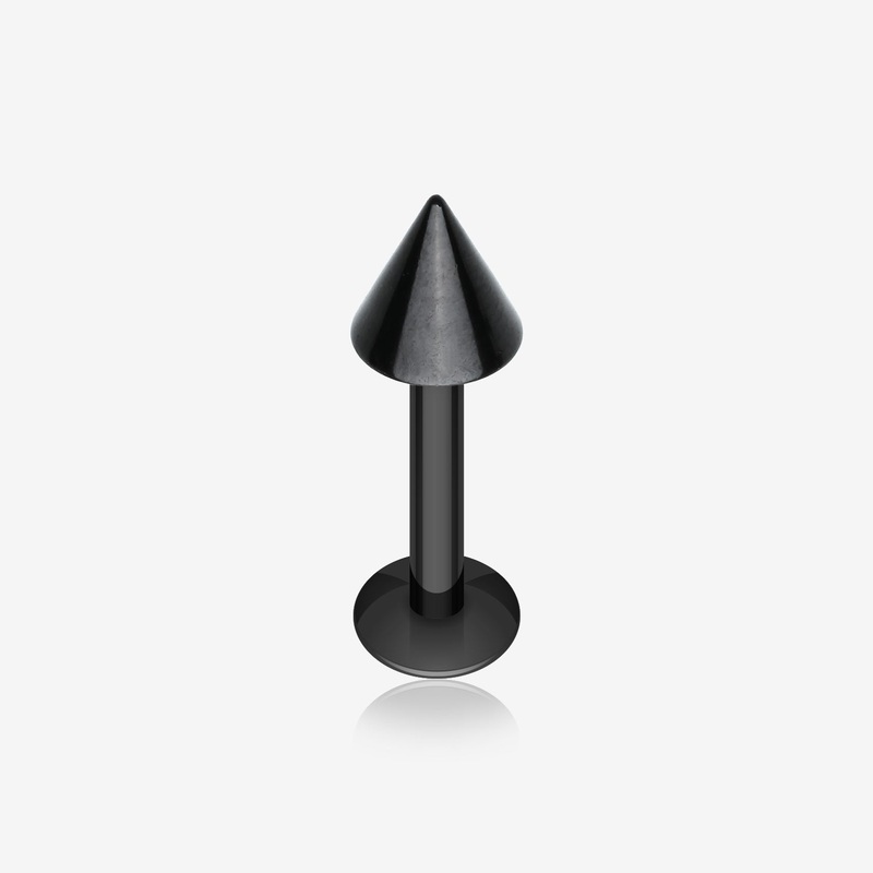 Blackline PVD Basic Steel Spike Labret 16 GA (1.2mm), 1/4″ (6mm), Cone: 3mm