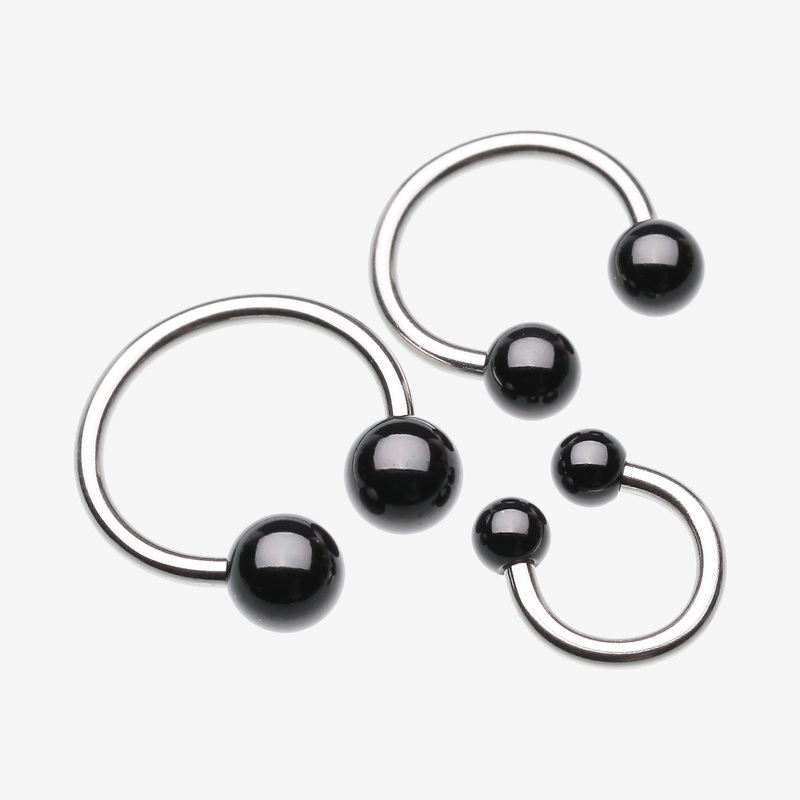 Colorline PVD Ball Ends Steel Horseshoe Circular Barbell 16 GA (1.2mm), 5/16″ (8mm), Ball: 3mm
