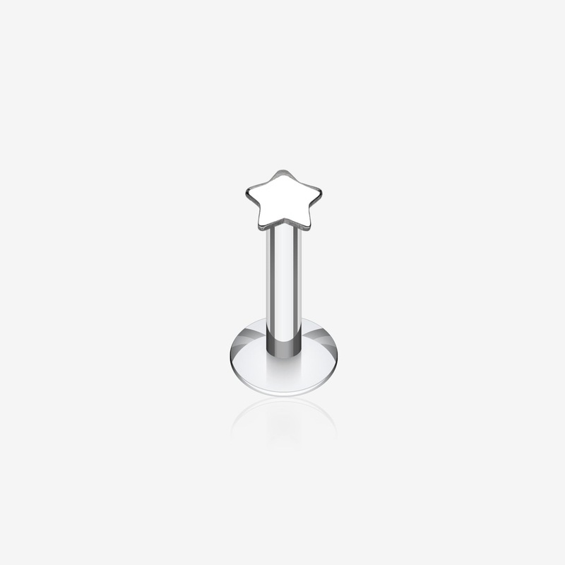 Dainty Star Top Internally Threaded Labret 16 GA (1.2mm), 5/16″ (8mm)