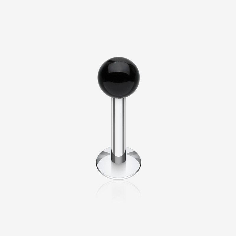Basic UV Acrylic Ball Top Labret 16 GA (1.2mm), 5/16″ (8mm), Ball: 3mm