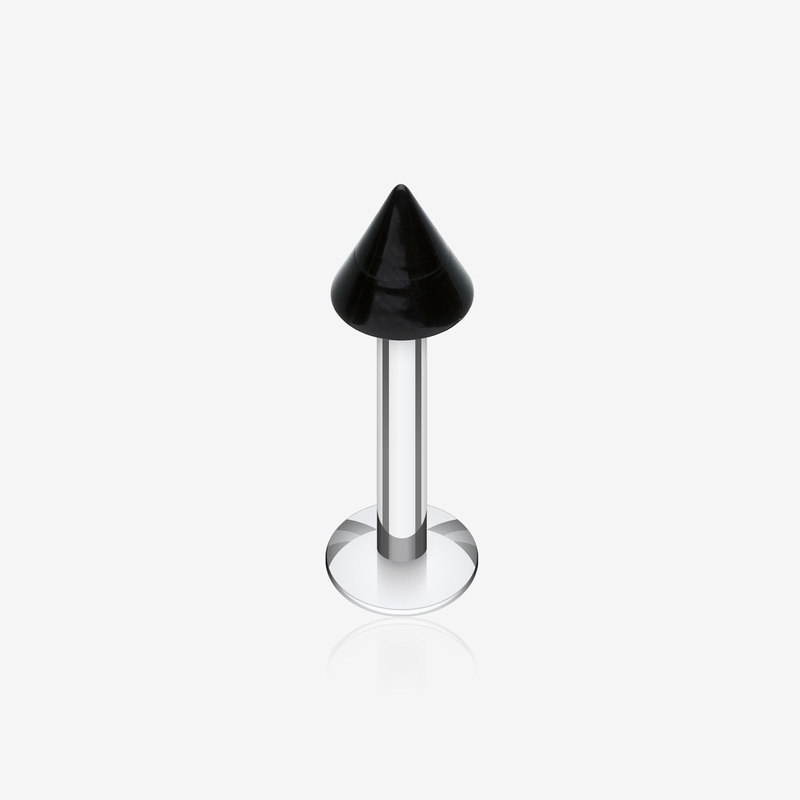 Basic UV Acrylic Spike Top Labret 16 GA (1.2mm), 5/16″ (8mm), Ball: 4mm