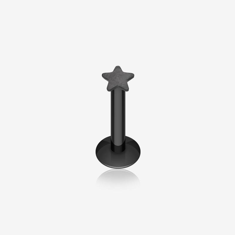 Blackline PVD Star Top Internally Threaded Labret 16 GA (1.2mm), 5/16″ (8mm)