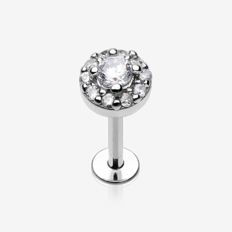 Brilliant Sparkle Multi-Gem Steel Labret