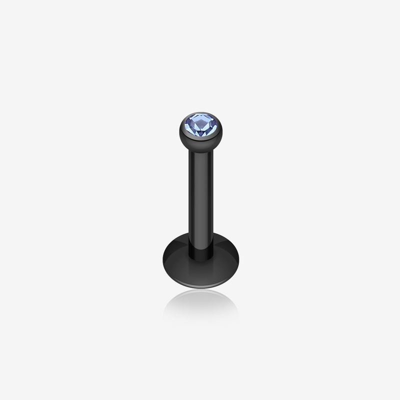 Colorline Gem Ball Internally Threaded Labret 16 GA (1.2mm), 5/16″ (8mm), Ball: 2mm
