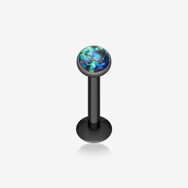 Colorline Opal Glitter Shower Dome Steel Labret 16 GA (1.2mm), 5/16″ (8mm), Ball: 4mm