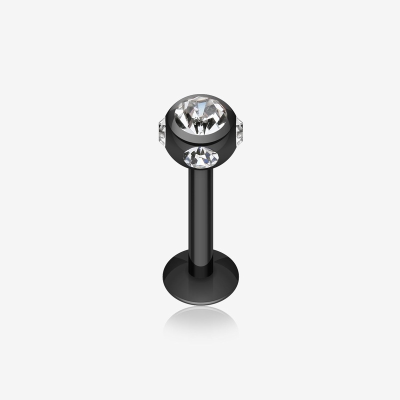 Colorline PVD Aurora Gem Ball Steel Labret 16 GA (1.2mm), 5/16″ (8mm), Ball: 3mm