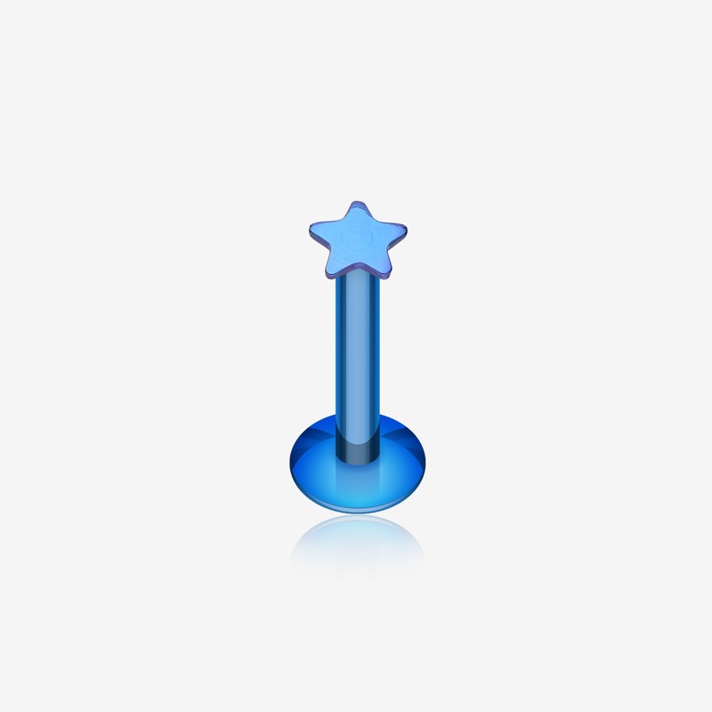 Colorline PVD Star Top Internally Threaded Labret 16 GA (1.2mm), 5/16″ (8mm)