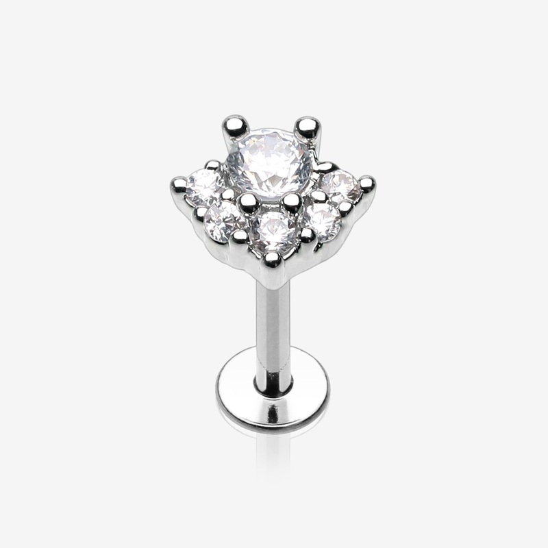 Elegant Radiant Sparkle Top Steel Labret