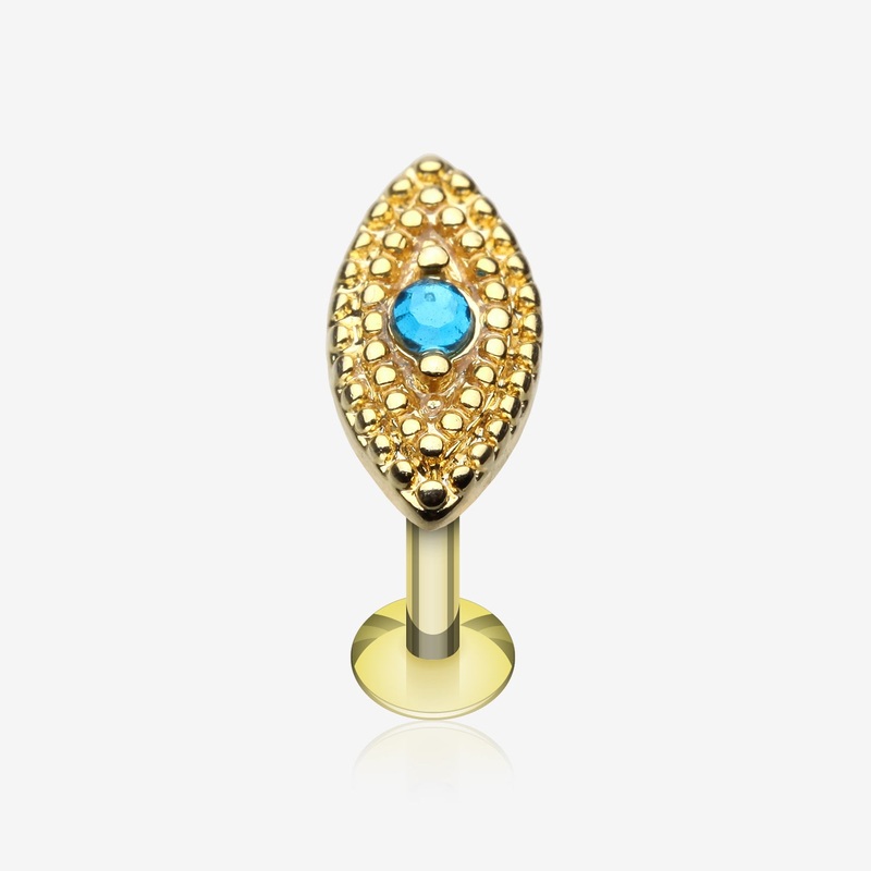 Golden Marquise Sparkle Steel Labret