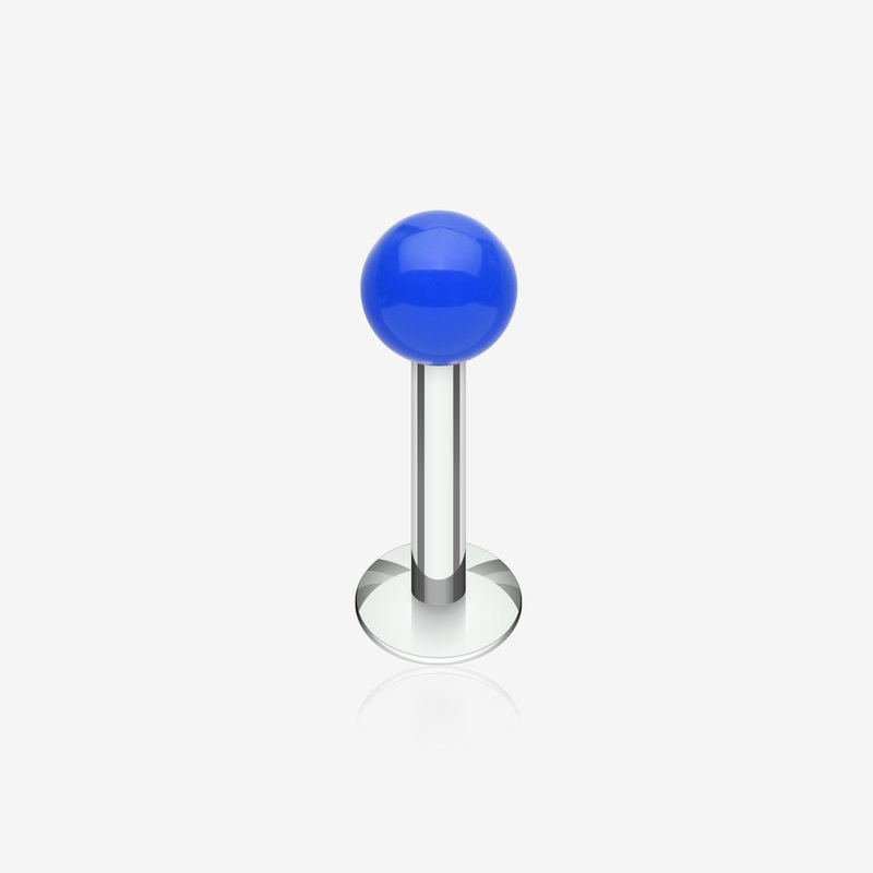 Neon UV Acrylic Ball Top Labret 16 GA (1.2mm), 5/16″ (8mm), Ball: 3mm