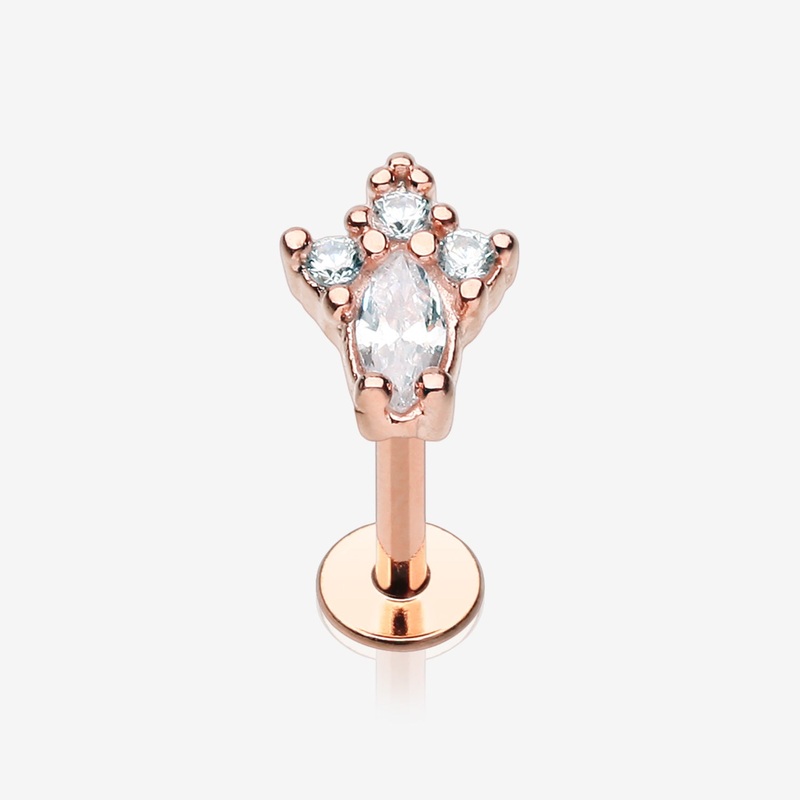 Rose Gold Victorian Sparkle Top Steel Labret