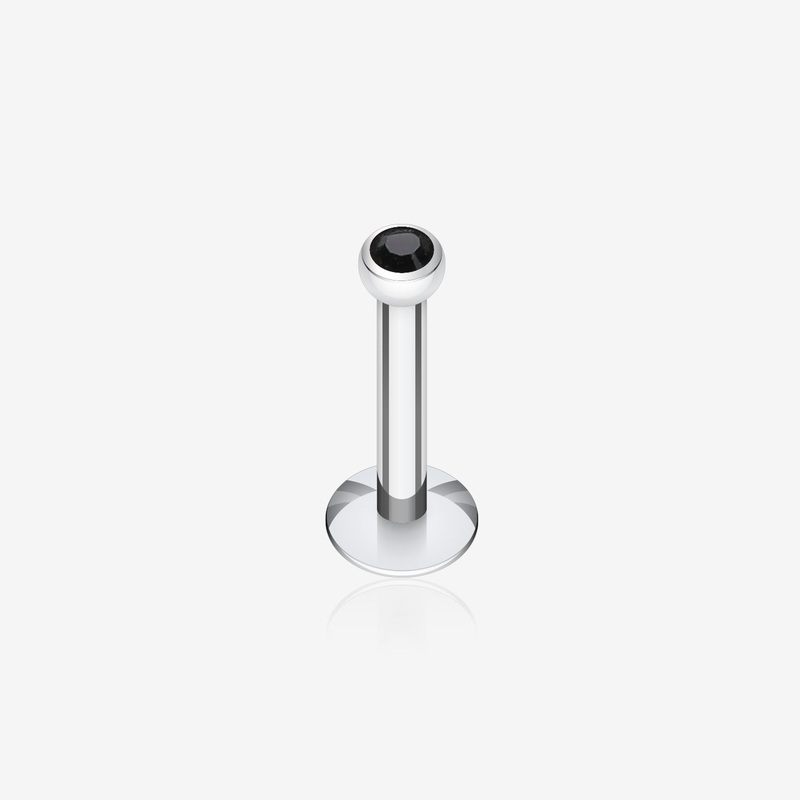 Steel Gem Ball Internally Threaded Labret