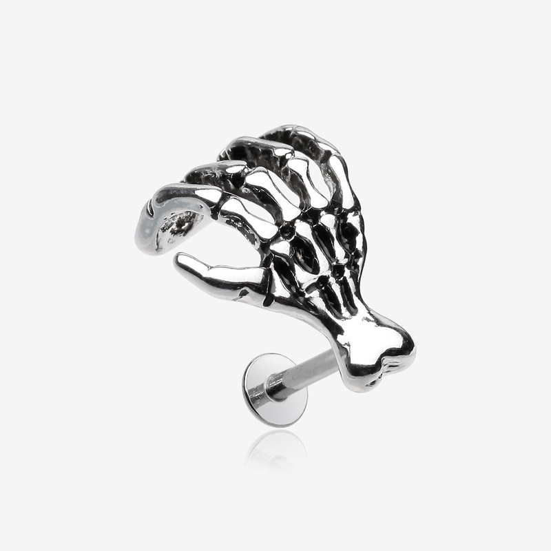 The Zombie Skeletal Hand Steel Labret