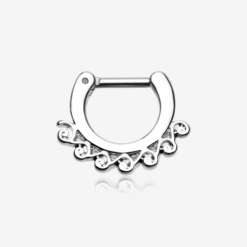 Tidal Wave Filigree Septum Clicker 16 GA (1.2mm), 1/4″ (6mm)