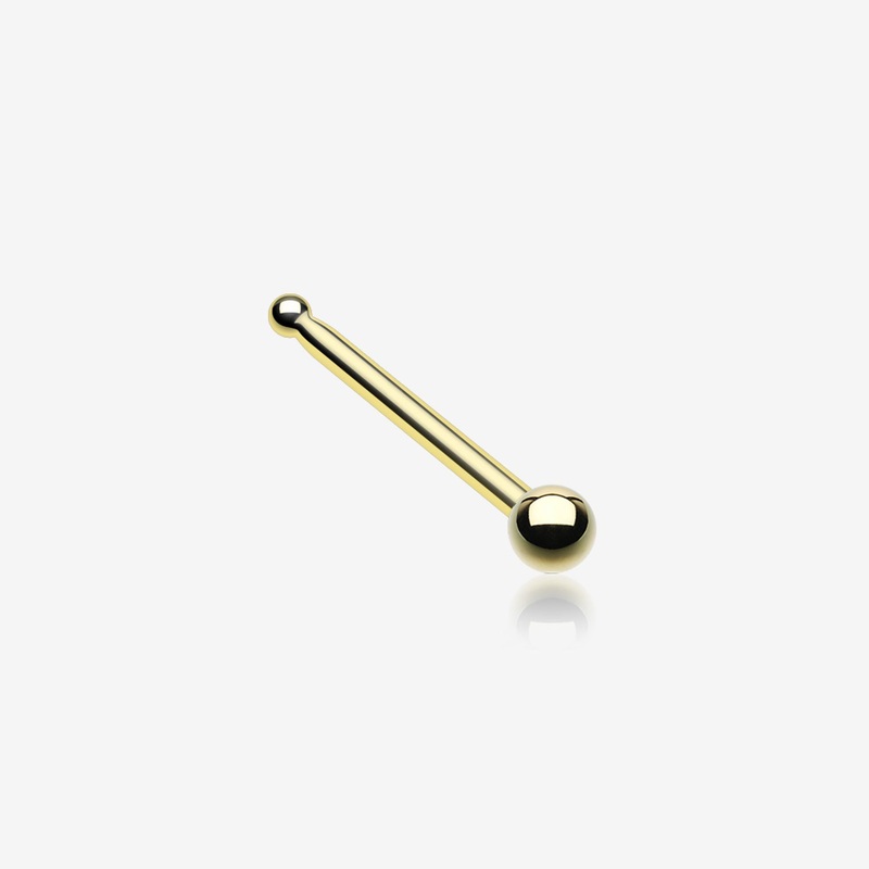 Gold PVD Ball Top Basic Nose Stud Ring