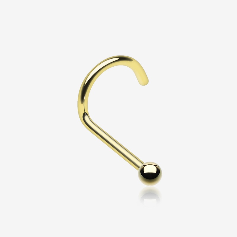Golden Ball Top Basic Nose Screw Ring