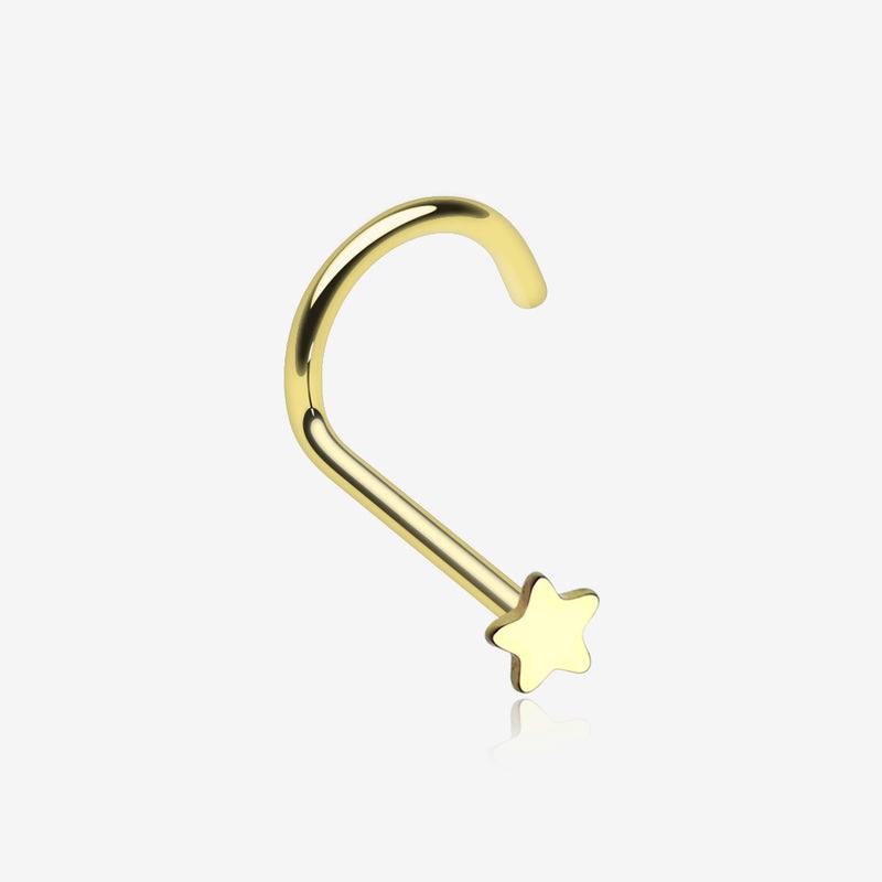 Golden Star Nose Screw Ring
