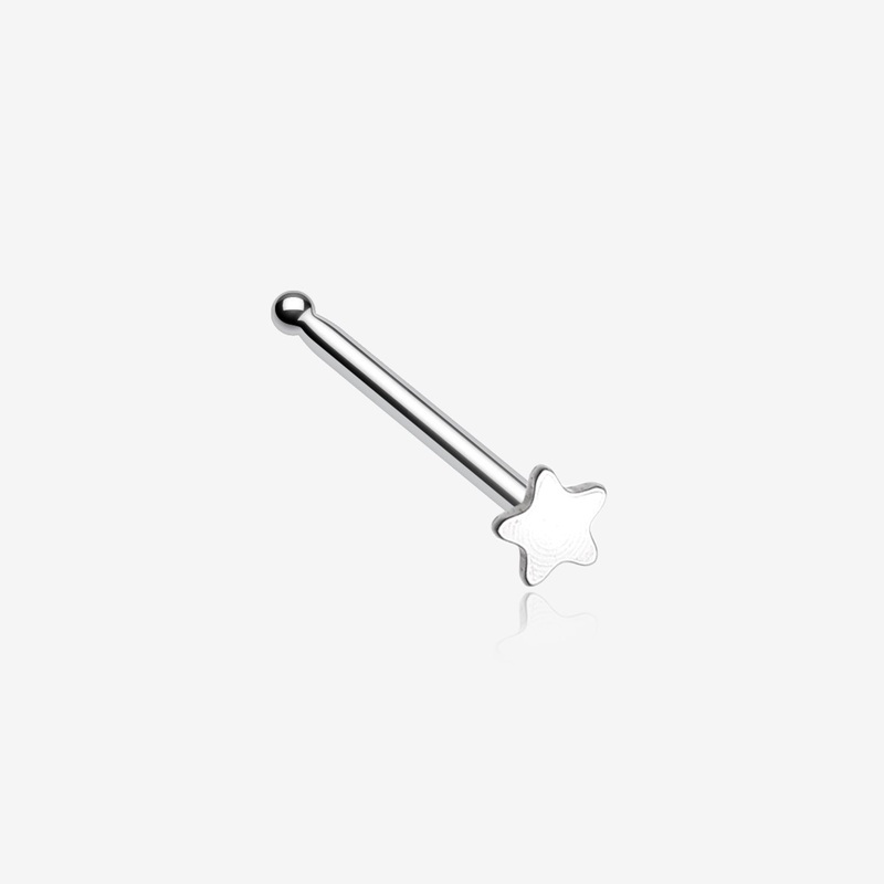 Steel Star Nose Stud Ring 20 GA (0.8mm), 9/32″ (7mm)