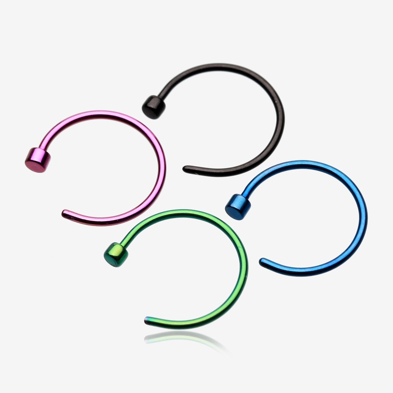 4 Pcs of Colorline Steel Nose Hoop Package 22 GA (0.6mm), 5/16″ (8mm)