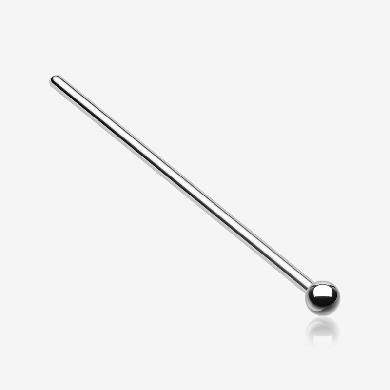 Basic Ball Top Steel Fishtail Nose Stud Ring 20 GA (0.8mm), 1/2″ (12mm), Ball: 1.5mm