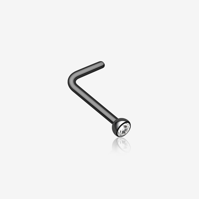 Colorline Press Fit Gem Top L-Shaped Nose Ring