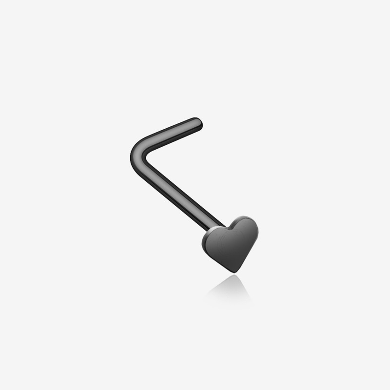 Colorline Steel Heart L-Shaped Nose Ring