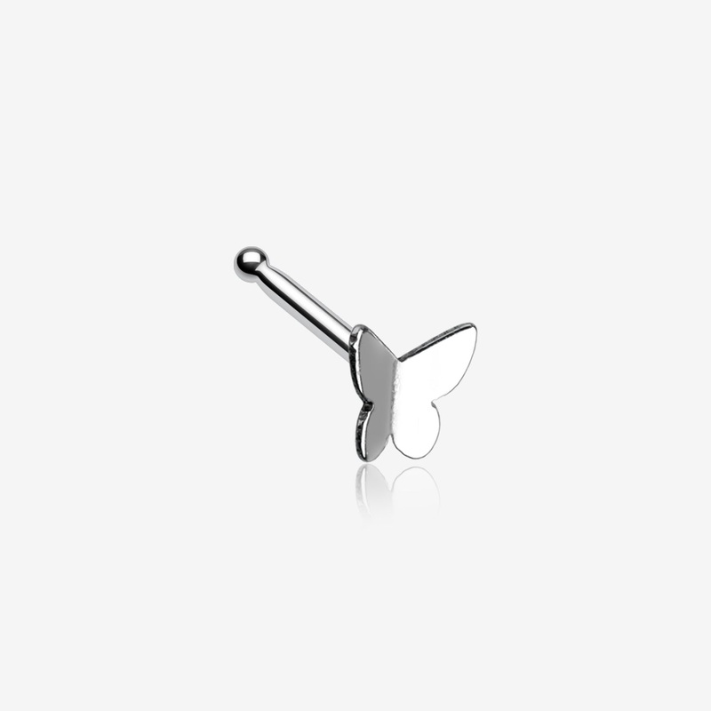 Dainty Butterfly Icon Nose Stud Ring