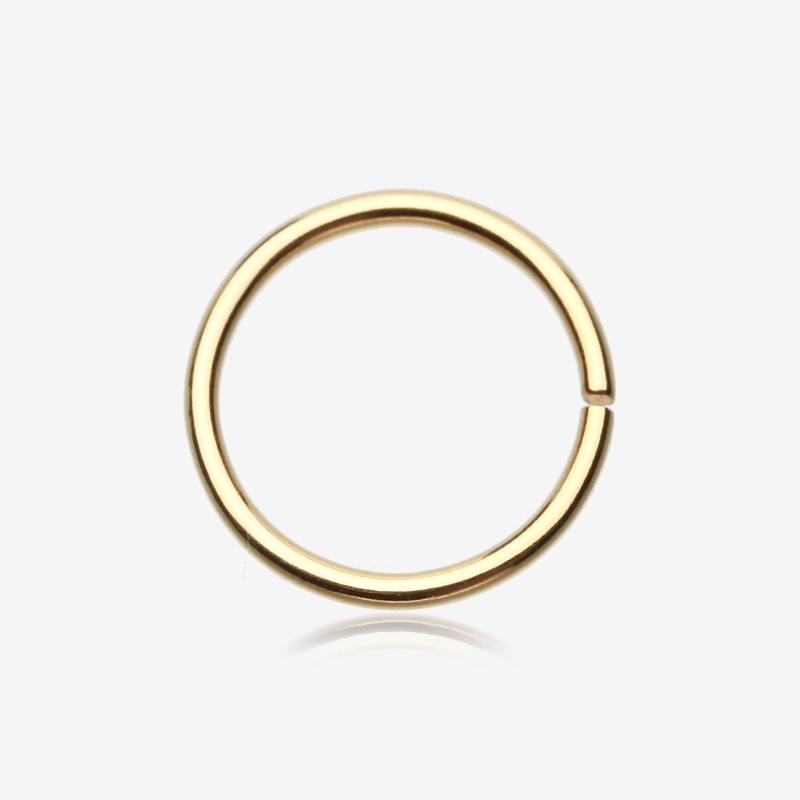 Gold PVD Basic Steel Bendable Hoop Ring 20 GA (0.8mm), 1/4″ (6mm)