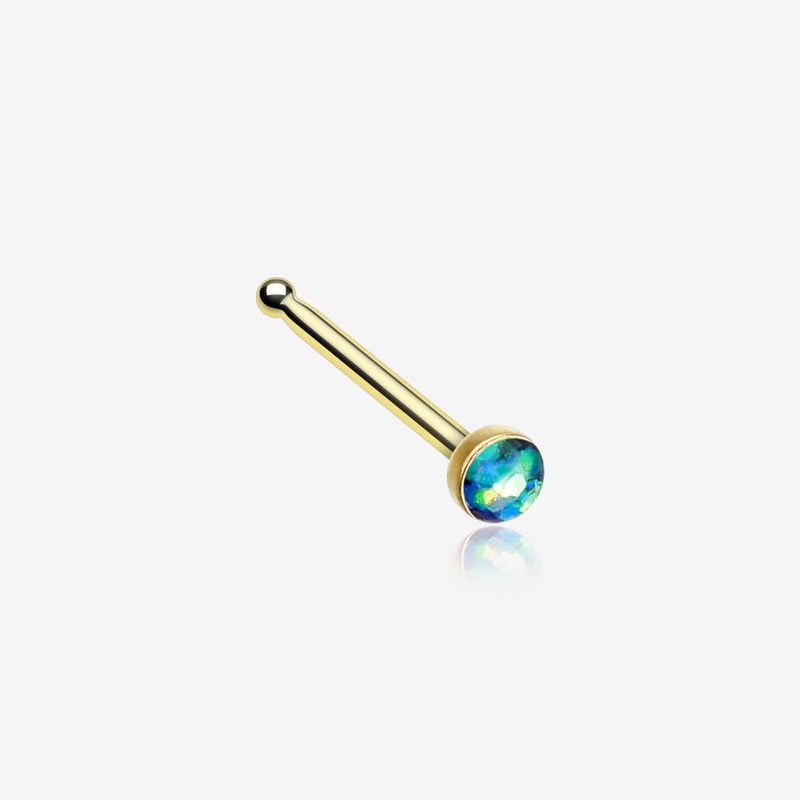 Golden Opal Sparkle Nose Stud Ring