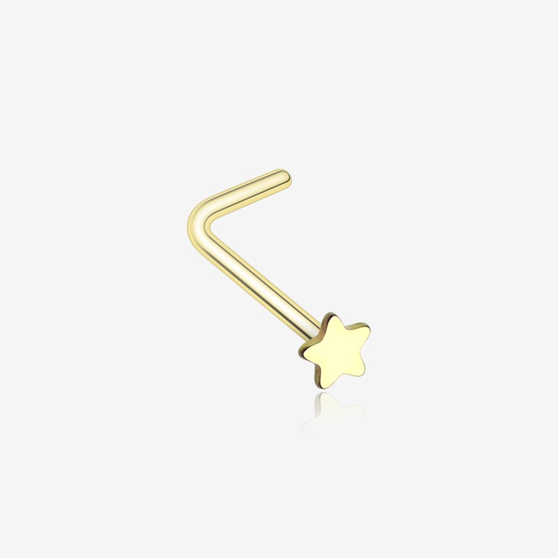 Golden Star L-Shaped Nose Ring