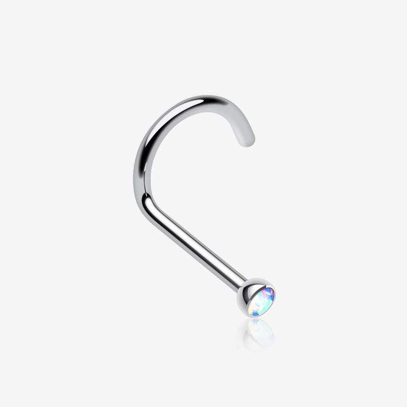Press Fit Gem Top Steel Nose Screw Ring 20 GA (0.8mm), 9/32″ (7mm), Ball: 1.5mm