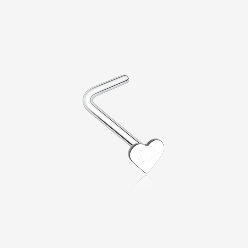 Steel Heart L-Shaped Nose Ring