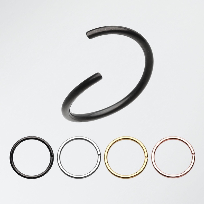 4 Pcs of Assorted Basic Essential Bendable Hoop Ring Package 20 GA (0.8mm), 1/4″ (6mm)