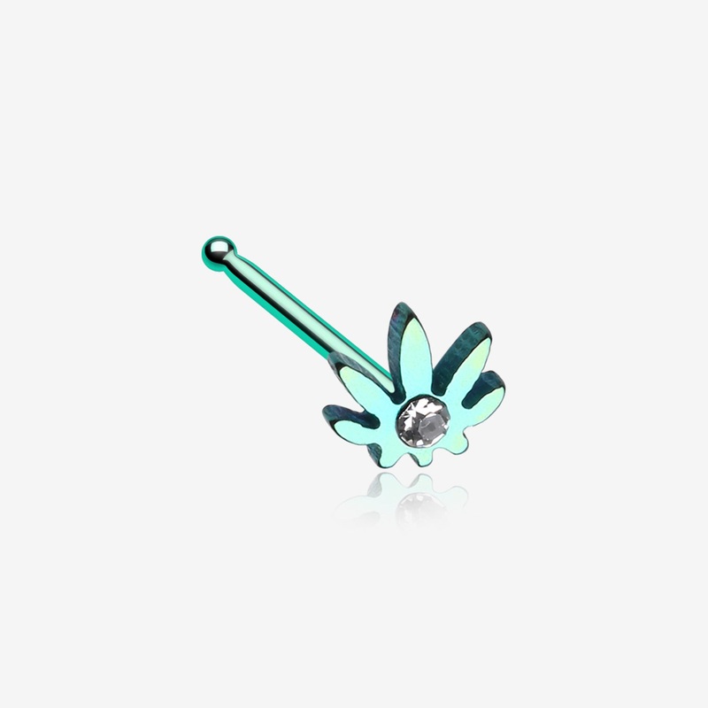 Colorline Cannabis Sparkle Nose Stud Ring