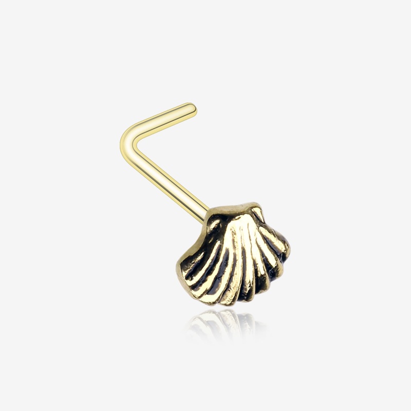 Golden Ariel’s Shell Icon L-Shaped Nose Ring