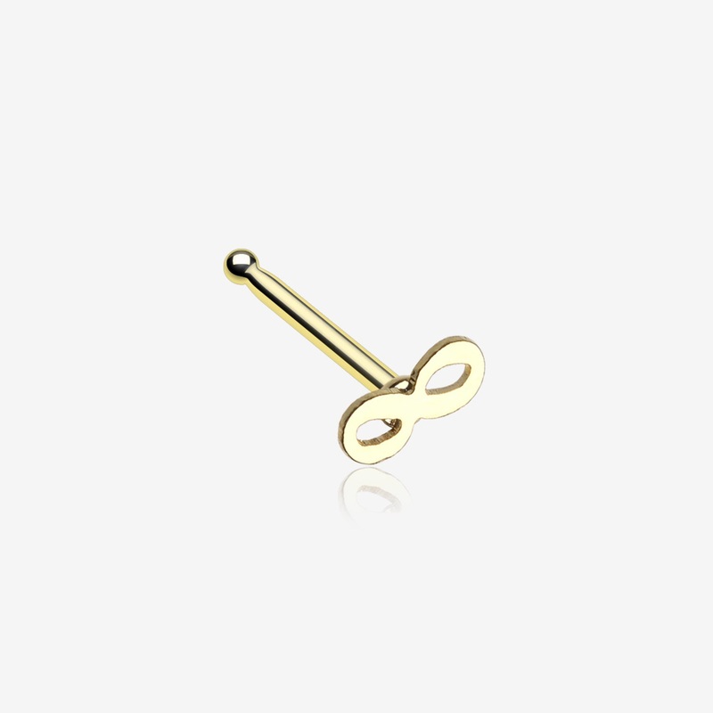 Golden Infinity Loop Nose Stud Ring