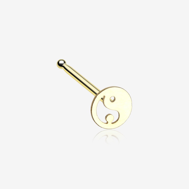 Golden Yin Yang Tao Nose Stud Ring