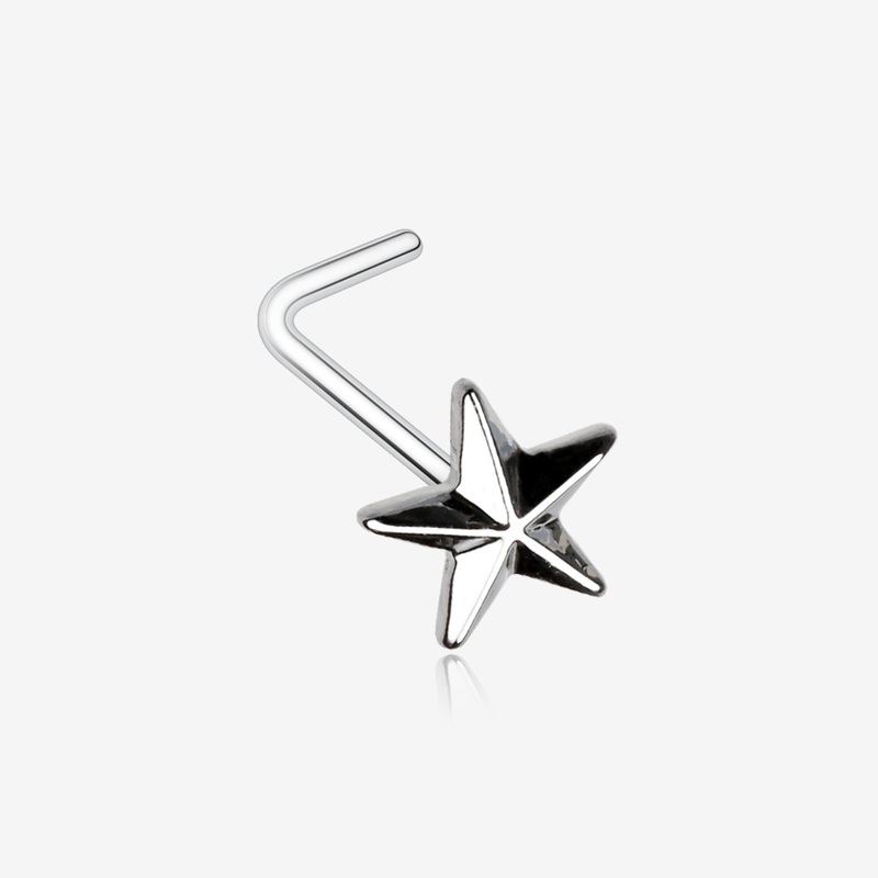 Nautical Star Icon L-Shaped Nose Ring