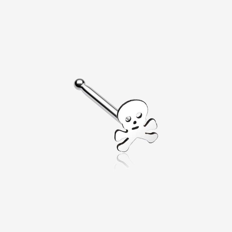 Pirate Skull Nose Stud Ring