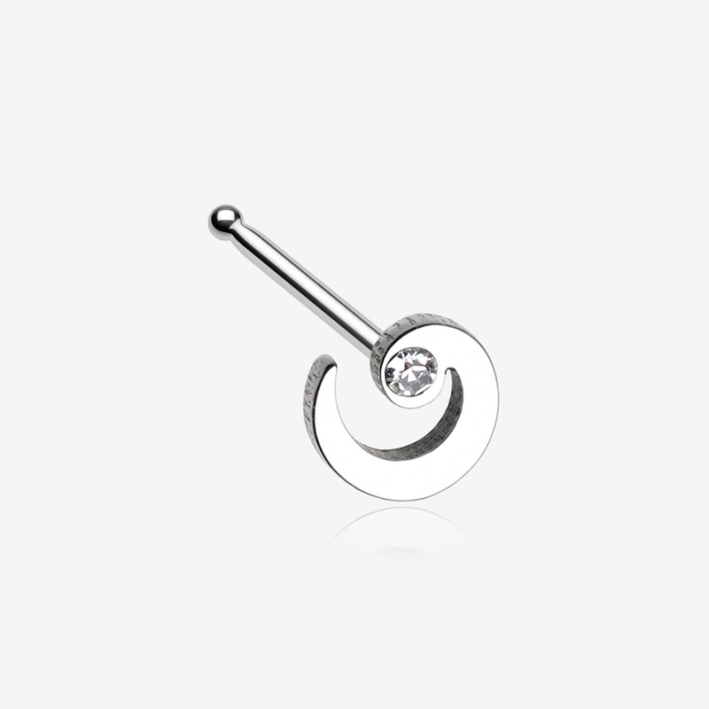 Spiral Swirl Sparkle Nose Stud Ring