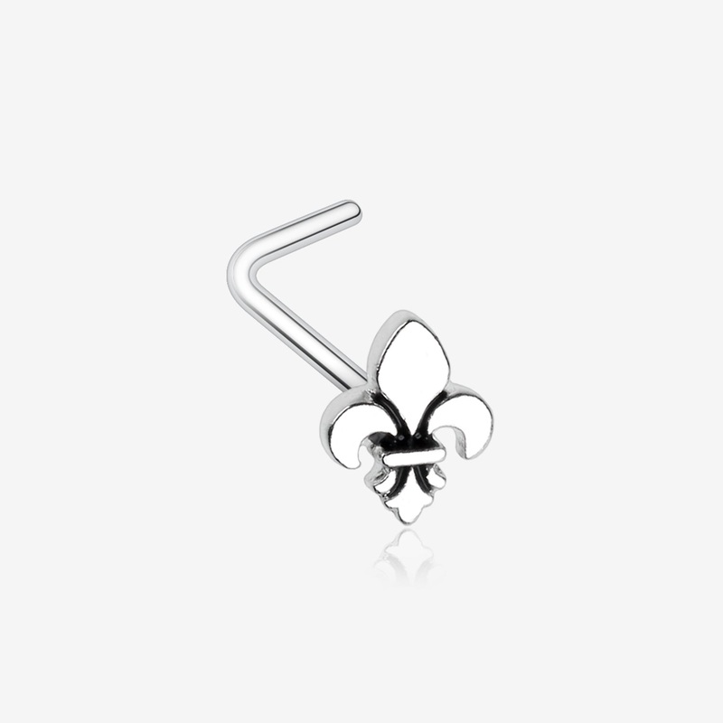 Classic Fleur De Lis L-Shaped Nose Ring