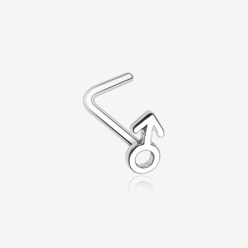 Classic Male Symbol L-Shaped Nose Ring