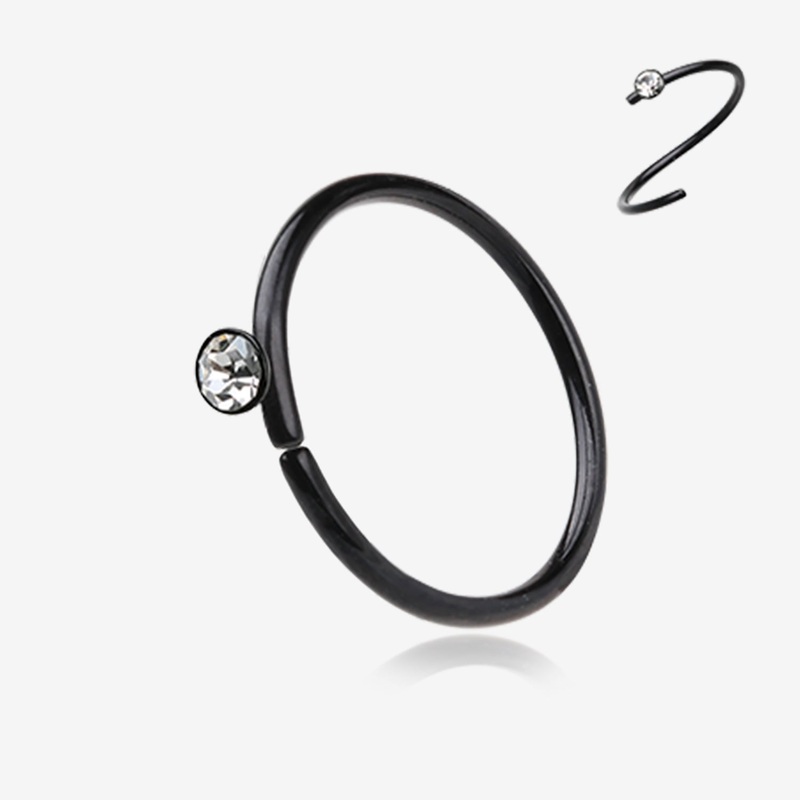 Colorline Gem Top Bendable Hoop Ring 20 GA (0.8mm), 5/16″ (8mm), Ball: 3mm