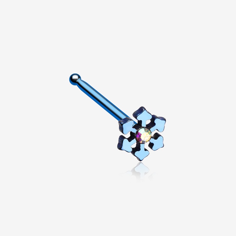 Colorline Snowflake Sparkle Nose Stud Ring