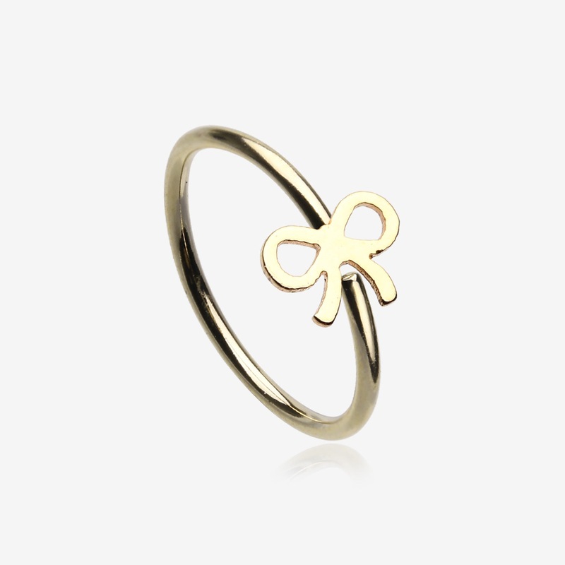 Golden Bow-Tie Bendable Hoop Ring 20 GA (0.8mm), 5/16″ (8mm)