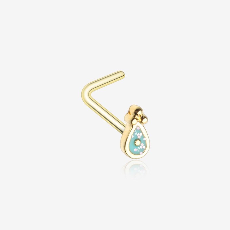 Golden Mandala Ryn Sparkle L-Shaped Nose Ring